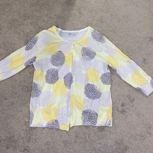 Old Navy Yellow Grey Floral Cardigan, XL